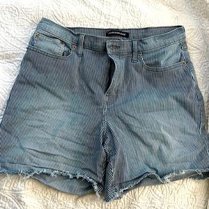 Calvin Klein Jean Shorts - blue & white stripped, Size 10